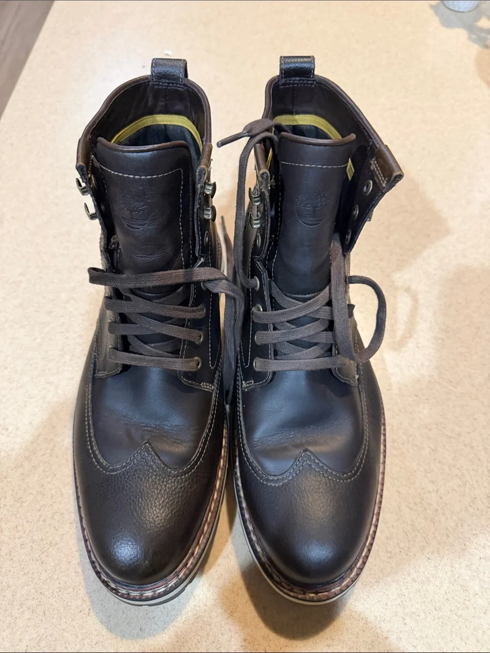 Timberland Men's Black Leather Lace-Up Work Boots